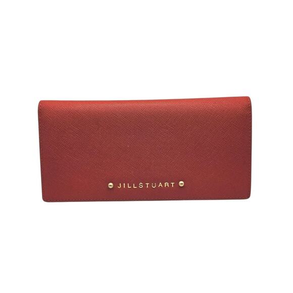 Jill Stuart Dark Orange Saffiano Leather Bi Fold Long Wallet - Picture 1 of 9